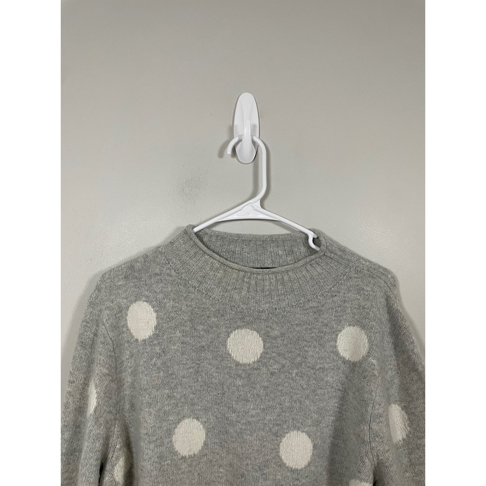 J.Crew Always 1988 Rollneck Sweater in Gray Polka Dot Size Large - Picture 3 of 9